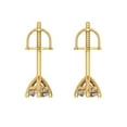 thumbnail image 4 of 14K Solid Gold Screw Back Stud Earrings for Women | 1 cttw Round Cut Yellow Moissanite | Yellow Gold, 4 of 5