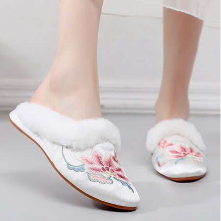 

Cathalem Crock Sandals Women Women Shoes Fashion Plush Warm Casual Shoes Ancient Embroidered Shoes Women s Casual Shoes Size 12 White 6.5