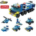 thumbnail image 1 of 6 In1 Police Team Theme Building Block Set, Deformable Combination Compatible With Lego, 1 of 4