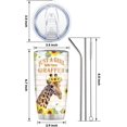 thumbnail image 5 of Giraffe Gifts, Giraffe Tumbler 20oz, Giraffe Gifts for Giraffe Lovers Insulated Stainless Steel Cup Tumblers with Lids and Straws, Birthday Gifts for Women Girls Giraffe Themed Coffee Travel Mug, 5 of 7
