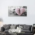 thumbnail image 6 of Cogfs Pink Heart And Grey Flower Art Canvas Print Wall Hanging Picture Decor Frameless, 6 of 8