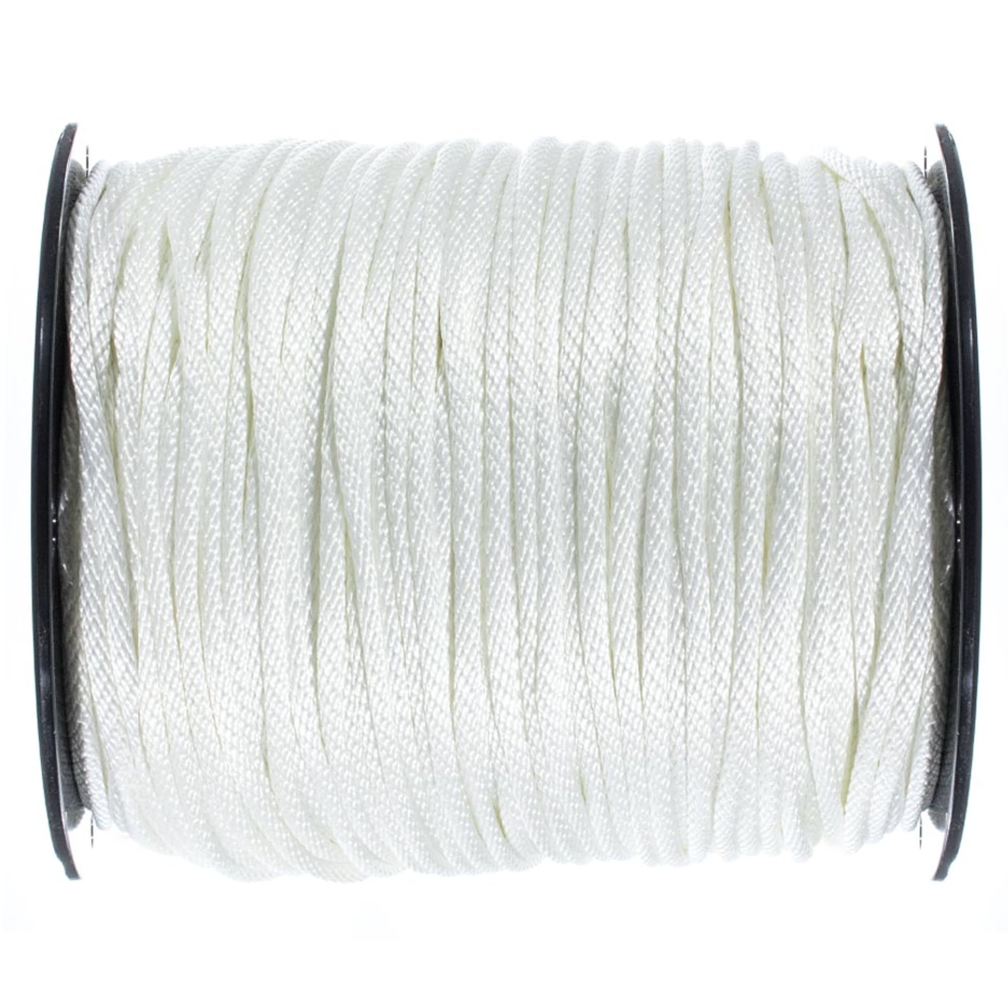 Golberg Solid Braid White Nylon Rope 1/8 Inch x 100 Foot Hank 