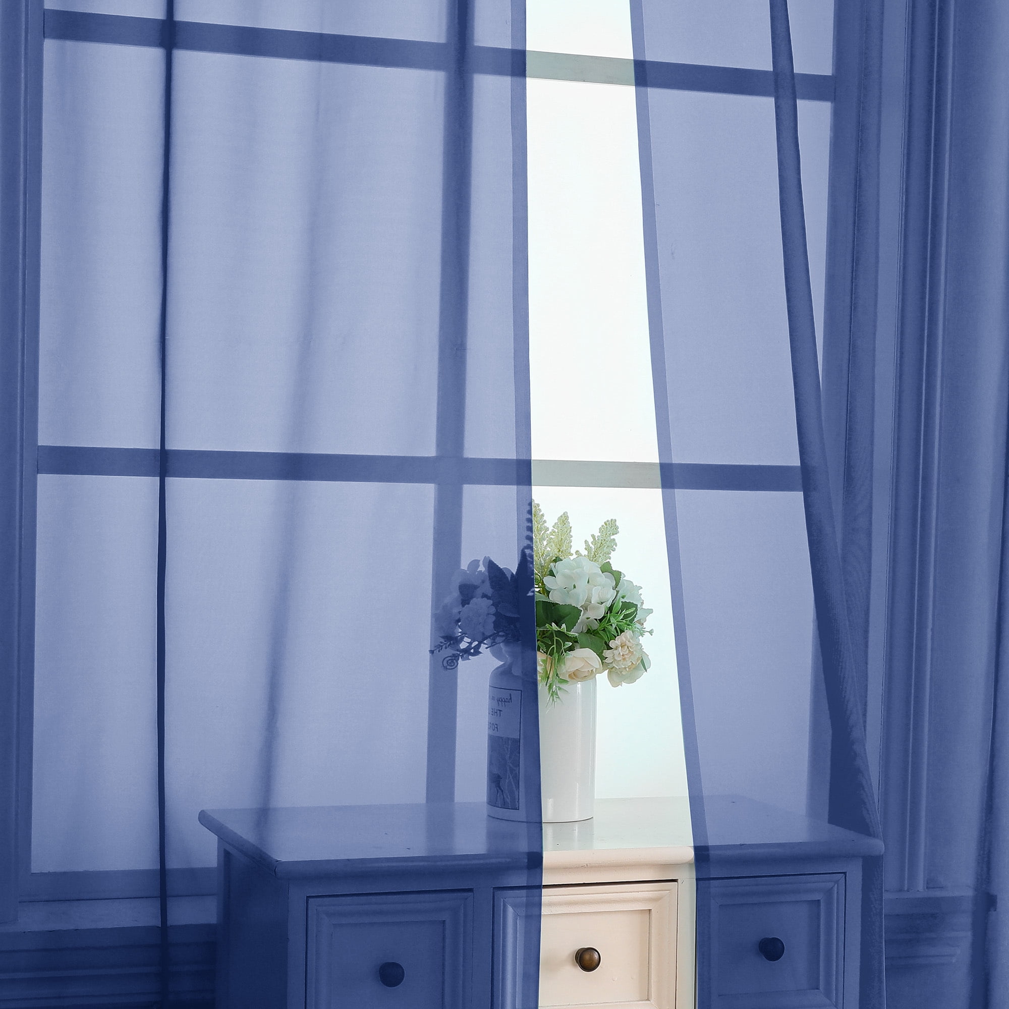 OVZME Sheer Curtain Panels 84 inch length 2 Panels, Solid Voile Top Dual Rod Pockets Stylish Breatha(图4) OVZME Sheer Curtain Panels 84 inch length 2 Panels, Solid Voile Top Dual Rod Pockets Stylish Breatha(图4)