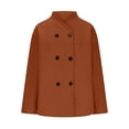 thumbnail image 6 of Women's Vintage Brown Tweed Jacket Coats Blazers, Solid Color Winter Warm Outerwear, Casual Daily Wear Work Office Travel Fashion Essential Gift for Women | Aestivo,Yellow L, 6 of 9