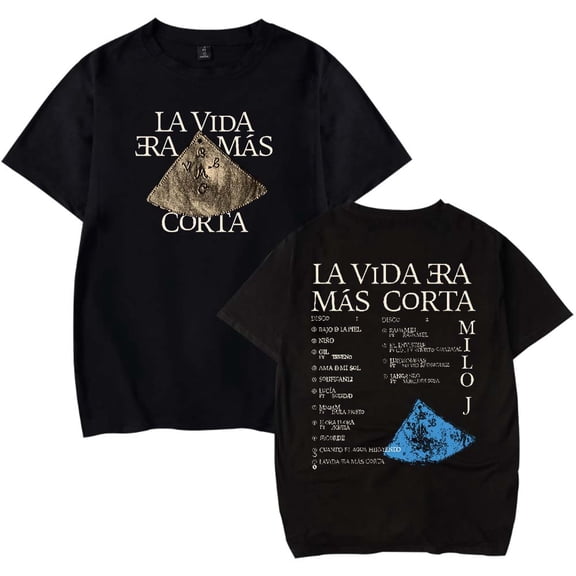 Milo J La Vida Era Mas Corta Merch Unisex T-Shirt, Casual Crewneck Short Sleeve Fashion Tee for Men and Women