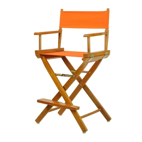 Casual Home 24" Director's Chair Honey Oak Frame-with Tangerine Canvas, Counter Height
