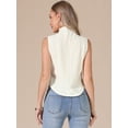 thumbnail image 3 of DARING DIVA Women's Sleeveless Mock Neck Tank Top Textured Business Blouse XS Apricot, 3 of 6