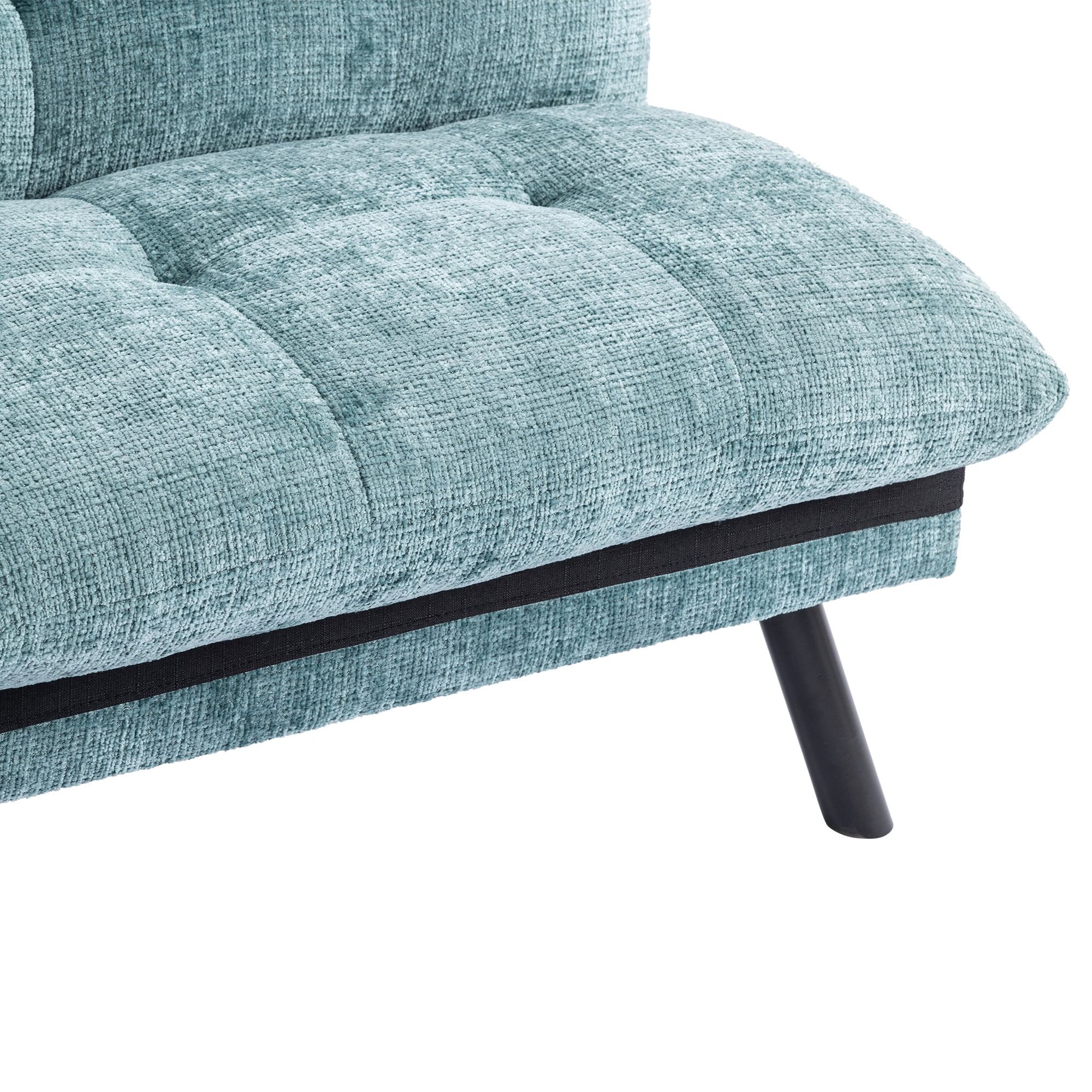 Kadyn Convertible Sofa Bed, Loveseat Futon Bed with Metal Legs, Adjustable Lounge Couch for Compact Living Space Chenille, Mint Green Kadyn Convertible Sofa Bed, Loveseat Futon Bed with Metal Legs, Adjustable Lounge Couch for Compact Living Space Chenille, Mint Green