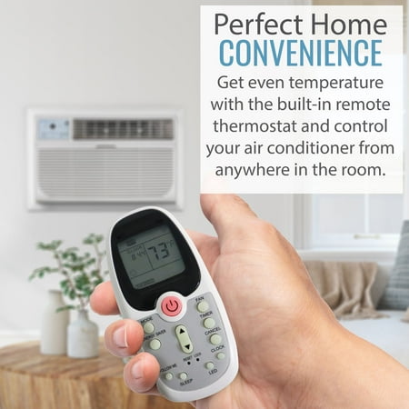 Keystone - 8,000 BTU 115V Through-the-Wall Air Conditioner with Follow Me LCD Remote Control - White