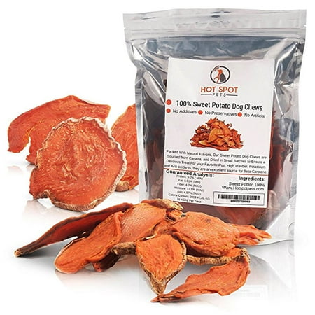 Natural Sweet Potato Dog Treats - No Fillers, Preservatives, or Harmful Ingredients - 15 Oz - Grain Free & Low Protein Diet for Sensitive Pets - Edible Tasty 100% Vegetarian Dog Chews-Made in