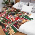 thumbnail image 2 of German Shepherd Christmas Fleece Blanket – Holiday Dog with Santa Hat and Wreath Design, Christmas, Birthday Gifts, Festive Cozy Blanket with Plaid Pattern, Soft & Warm for Sofa, Bed, or Couch, 2 of 6