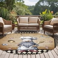 thumbnail image 4 of Vintage Gnomes Round Area Rug 7Ft Washable Circle Rugs for Dorm Laundry Room, Black White Checkered Retro Art Non-Slip Carpet Floor Mats Indoor Outdoor Carpet Runner Aesthetic Home Decor, 4 of 8