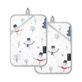 thumbnail image 7 of Yayeee Pot Holders Kitchen Heat Resistant with Pocket 7"x9.8" Cotton Oven Cooking Hot Pads, Blue Cartoon Snowmen, 7 of 7