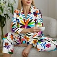 thumbnail image 4 of Wukai Mexican Bright Style Print Women's Pajama Set - Soft Long Sleeve Sleepwear for Comfort and Style-, 4 of 9