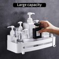 thumbnail image 5 of Estante de baño, organizador de estante de ducha sin clavos, cesta autoadhesiva de aluminio a prueba de óxido para accesorios de cocina y baño JFHHH pequeña, 5 of 5