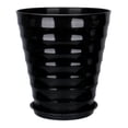 thumbnail image 1 of Pot de planta Pot maceta decorativa maceta, soporte de plantas, contenedor moderno, planta para balcón Patio de césped de plantas para exteriores al negro, 1 of 8
