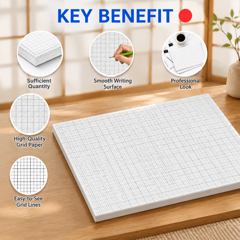 50 Sheets Large Graph Paper, 24 X 36 Inch, White, 1/4 Inch Ruled Giant ...