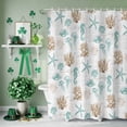 thumbnail image 3 of Shower Curtain, Vintage Green Seahorse Starfish Brown Coral Waterproof Shower Curtain Set with Hooks for Bathroom Showers,Stalls and Bathtubs,72x72In Marine Life, 3 of 9