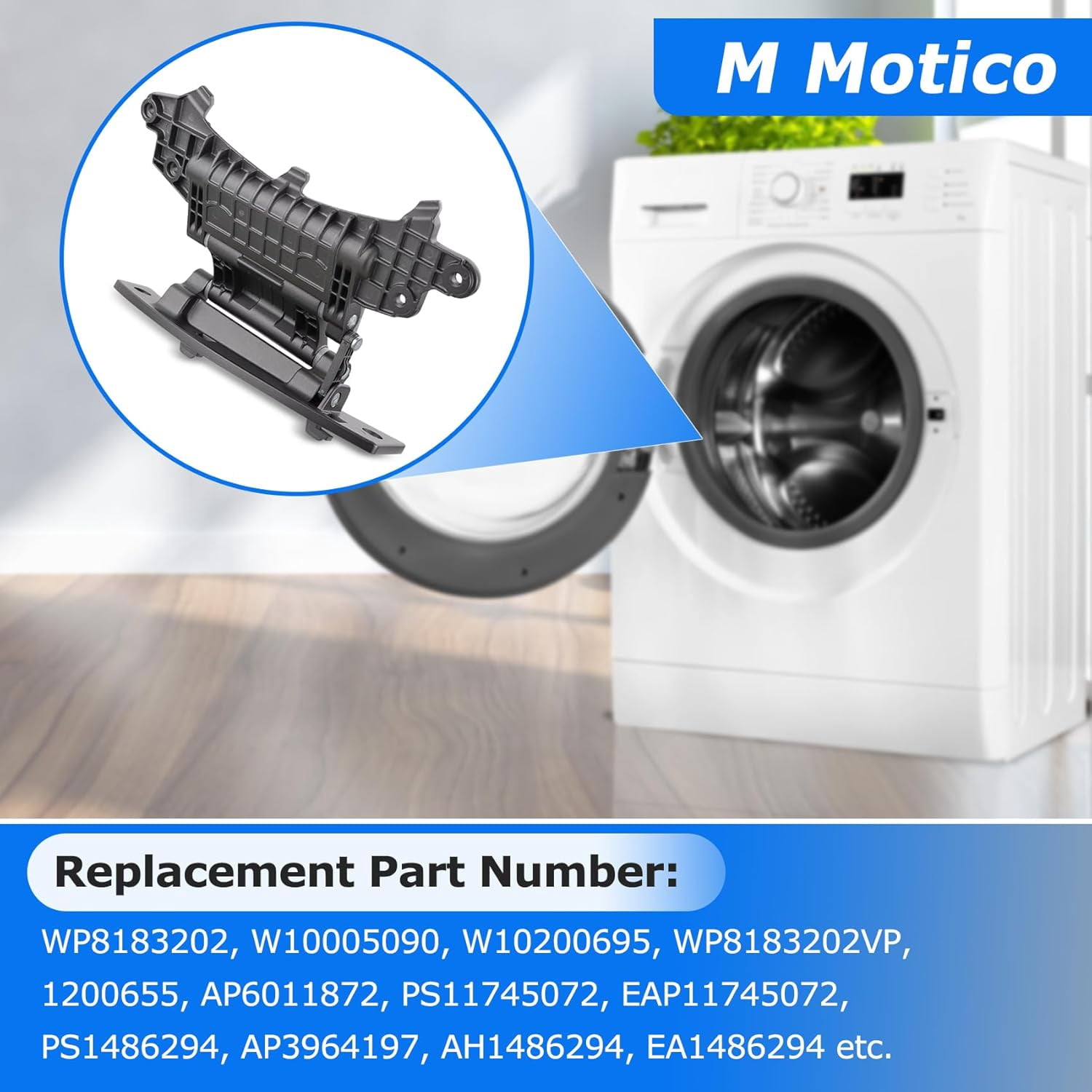WP8183202 Washer Door Hinge Replacement for Whirlpool Kenmore Maytag Amana, Replaces 8183202 W10005090 W10200695 AP6011872 PS11745072