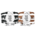 thumbnail image 1 of Still Water Run Deep Quote Bracelet Hand Strap Leather Rope Wristband Double Set, 1 of 3