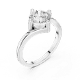 thumbnail image 2 of Zuwelria 1.50 Carat Beautiful Round Cut | D/VVS1 Moissanite Diamond Engagement Ring - Solitaire Bridal Ring - Promise Ring | 18K White Gold Over Sterling Silver | D/VVS1 Size 5, 2 of 8