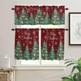 thumbnail image 2 of Christmas Trees Kitchen Curtains and Valances Set, Rod Pocket Curtains Tier Farmhouse Window Curtains 36 Inch Length, Snowflake Red Black Buffalo Plaid Xmas 3 Piece Kitchen Curtains Set, 2 of 6