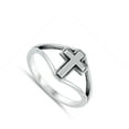 thumbnail image 4 of Oxidized Cross Christian Love Ring .925 Sterling Silver Band Jewelry Female Male Unisex Size 9, 4 of 4