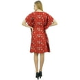 thumbnail image 5 of Bimba Women's Floral Red Satin Kimono Bridesmaid Drawstring Cover Up Kaftan-4, 5 of 8
