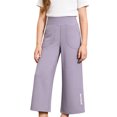 thumbnail image 4 of QUOTAY Solid Color Flared Yoga Pants with Pockets Girls Sweatpants Warm Lined Stretchy Athletic Bottoms for Casual Playwear Purple,170, 4 of 4