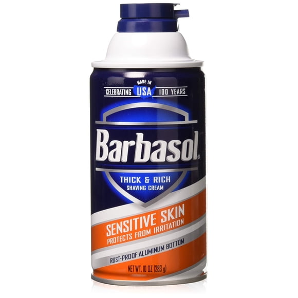 Barbasol Crema de Afeitar Gruesa y Rica Piel Sensible 10 oz (Paquete de 3)