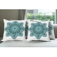 thumbnail image 6 of Ambesonne Teal Throw Pillow Cover 4 Pack, Eastern Chinese Mandala, 16", Teal, 6 of 7