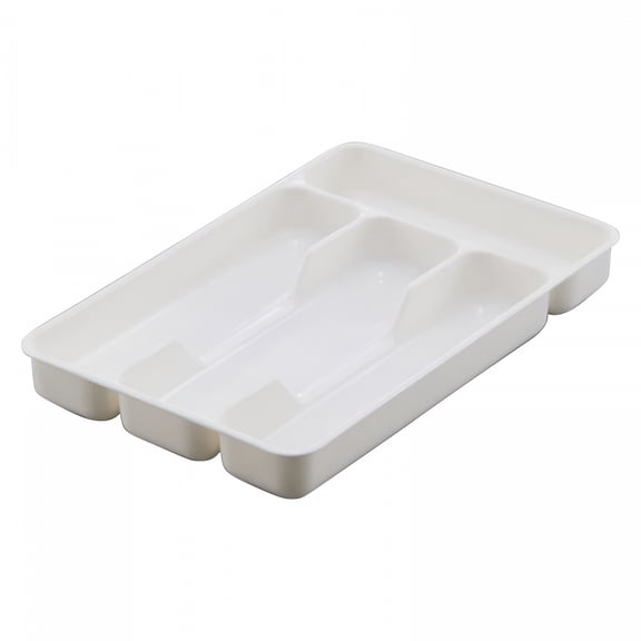 ACDANC 2026 New Silverware Drawer Organizer Tray Plastic Cutlery Storage for Kitchen Utensil Holder Divider Tableware 4 Compartment for Kitchen Drawer Cabinet Countertop