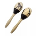 thumbnail image 4 of Bgsha 2 Pcs Professional Large Wooden Maracas Wood Rattles Musical Toys Length 23cm, 4 of 8