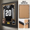 thumbnail image 4 of Sports Jersey Shadow Box Frame, Wall-Mount Display Case with Dual-Color Mat, Photo Slots & Mounting Hardware (Black Top & White Base), 4 of 7