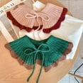 thumbnail image 4 of Detachable Knitted Dickey Collar Crop Top Mini Cape Half Shirt Blouse Collar for Women Girl, 4 of 8