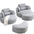 thumbnail image 2 of Linen fabric construction - Swivel and storage ottoman - Hotel waiting area - Spacious seating experience, 2 of 6