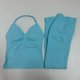 thumbnail image 4 of Conjunto de Yoga sin costuras de impacto para mujer, 2 uds., camiseta sin mangas acolchada con cuello Halter, pantalones cortos de gimnasio para levantamiento de glúteos, 4 of 5