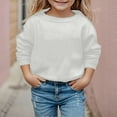 thumbnail image 3 of Kids Lined Sweatshirts Long Sleeve Winter Warm Crewneck Plain Sweatshirt for Boys Girls Kids Pullover Tops, 3 of 5