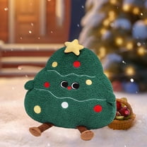 Christmas Plush Pillow, Santa Claus and Tree Shaped Doll, Soft Stuffed Animal for Holiday Home Decor, Festive Bedroom Sofa Decoration, Ideal Seasonal Gift