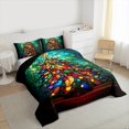 thumbnail image 3 of Homewish Galss Xmas Tree Bedding Comforter Set,Modern Aesthetic Art Twin Comforter Sets,Merry Christmas Bedding Set For Teens,Luxury Bedroom Decor Reversible,2 Pieces, 3 of 8