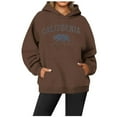 thumbnail image 2 of WEAIXIMIUNG Sweat à Capuche Décontracté pour Femmes Col Rond avec Poche Imprimé Lettre Anglaise, 2 of 3