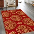 thumbnail image 2 of Chinese New Year Area Rugs 3'x5', Washable Small Throw Rugs for Living Room Bedroom, Yellow Dragon Traditional Vintage Red Indoor Outdoor Rug Non-Slip Low Pile Carpet Runner Reversible Floor Mats, 2 of 8