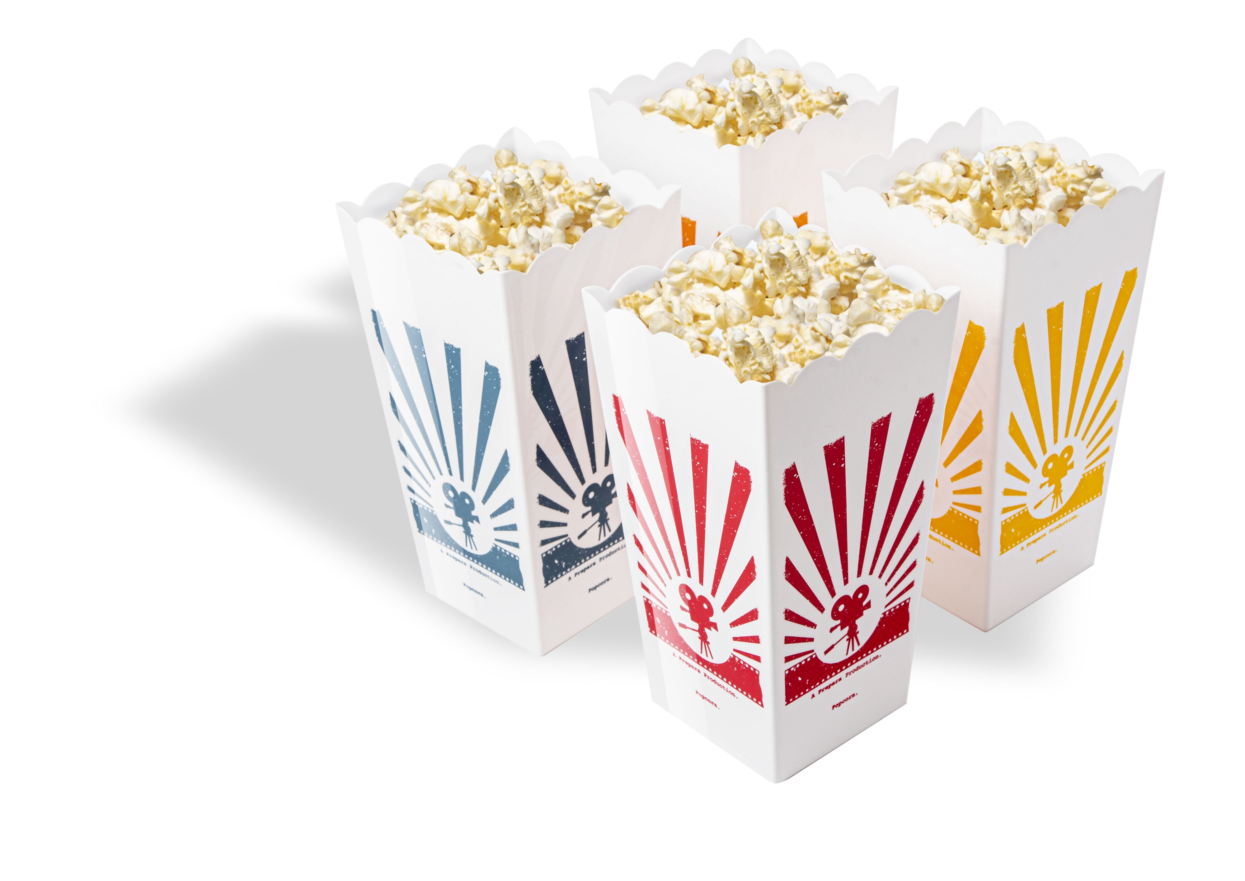 Prepara Glass Popcorn Gadget Set, 6-Piece, Bucket with Lid, and Popcorn Containers