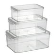 thumbnail image 1 of 3 contenedores organizadores para refrigerador, reutilizables, de plástico, apilables., 1 of 5