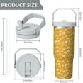 thumbnail image 4 of 30oz Handheld Travel Tumbler with Handle – Double Wall Stainless Steel Insulated Cup, Flip Straw Lid, Leak-Proof & BPA-Free for Hot and Cold Drinks – Durable Coffee & Juice Mug Pink, 4 of 7