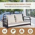 thumbnail image 6 of Costway Patio Swing Chair 2-Person Hanging Seat Outdoor Wicker Loveseat Cushioned Porch, 6 of 10