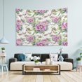 thumbnail image 5 of Purple Flowers Birds Tapestry Wall Hanging Tapestries Happy Colorful Hippie Psychedelic Art Polyester Carpet Wall Decorative for Living Room Bedroom 90x60inch, 5 of 7