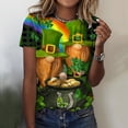 thumbnail image 2 of QIPOPIQ T-Shirts à Manches Courtes pour Femmes à Col Rond T-Shirts de la Saint-Patrick Hauts T-Shirt Shamrock T-Shirt Vert Tunique T-Shirts de la Saint-Patrick Imprimés T-Shirts à Col Rond pour Dames T-Shirts de Fête T-Shirts Graphiques Aubaines, 2 of 4