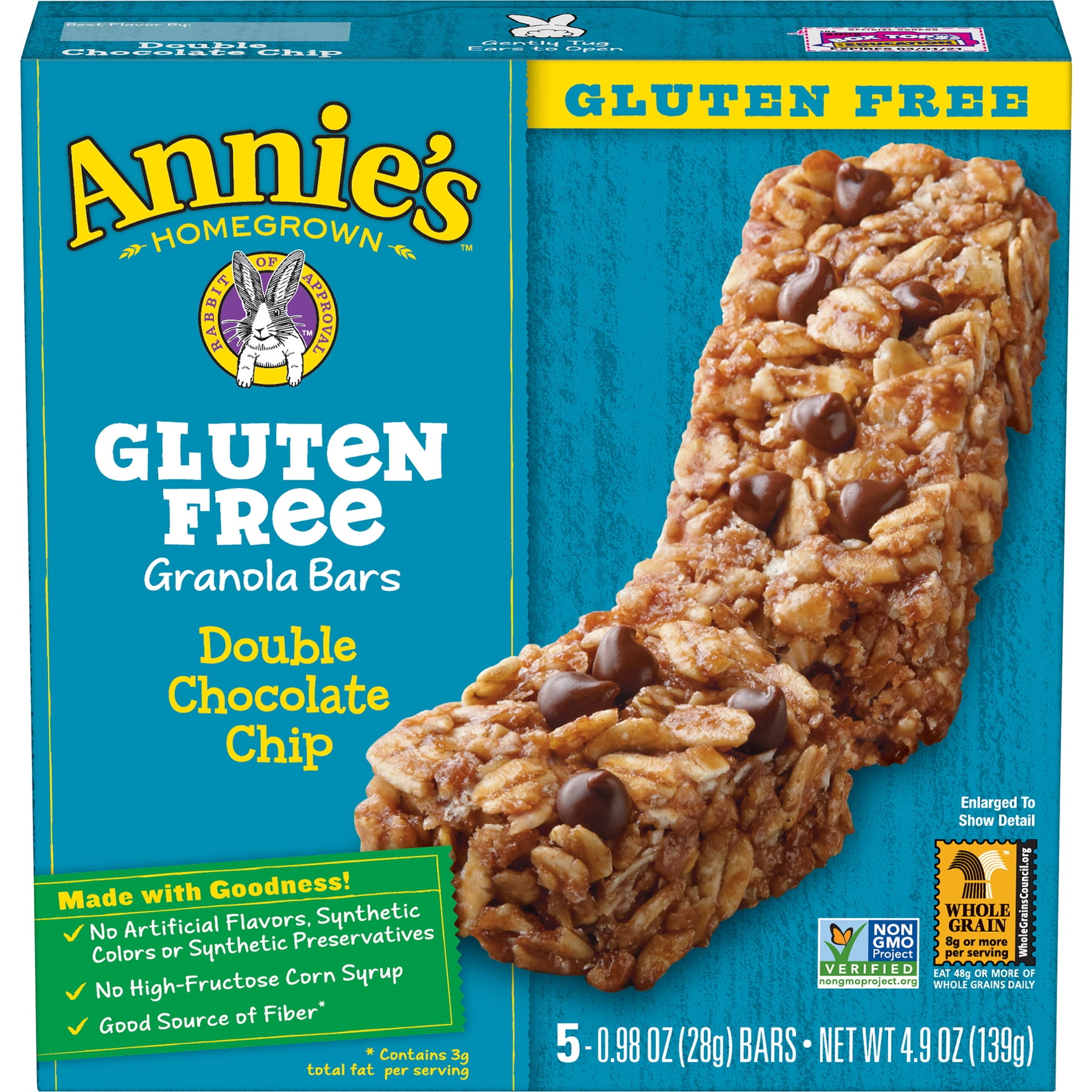 Annie's Gluten Free Chewy Granola Double Chocolate Chip Bars