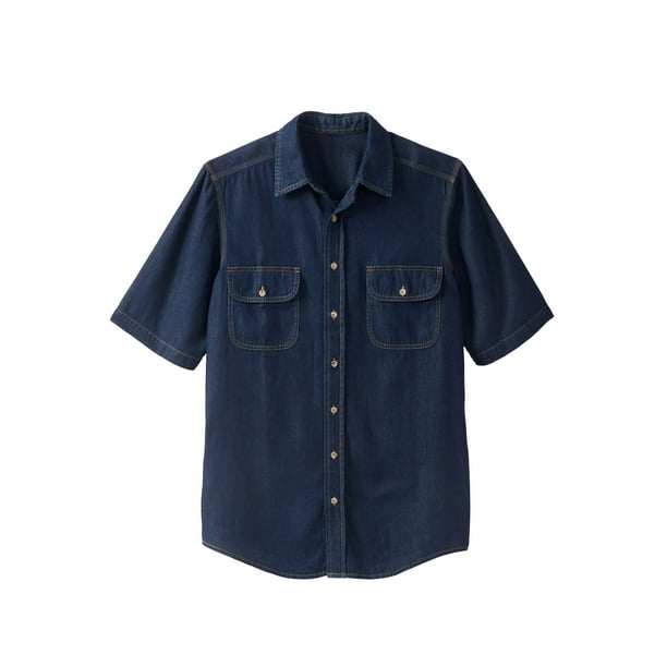 big and tall short sleeve denim shirt